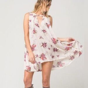 Free People Tree Swing Sleeveless Tunic Dress | Pink & Purple Floral | Women’s S